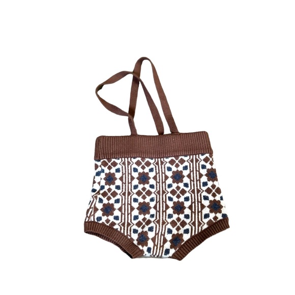 Brown knit Jacquard Sweater and Bloomer Outfit - Picture 4 of 8